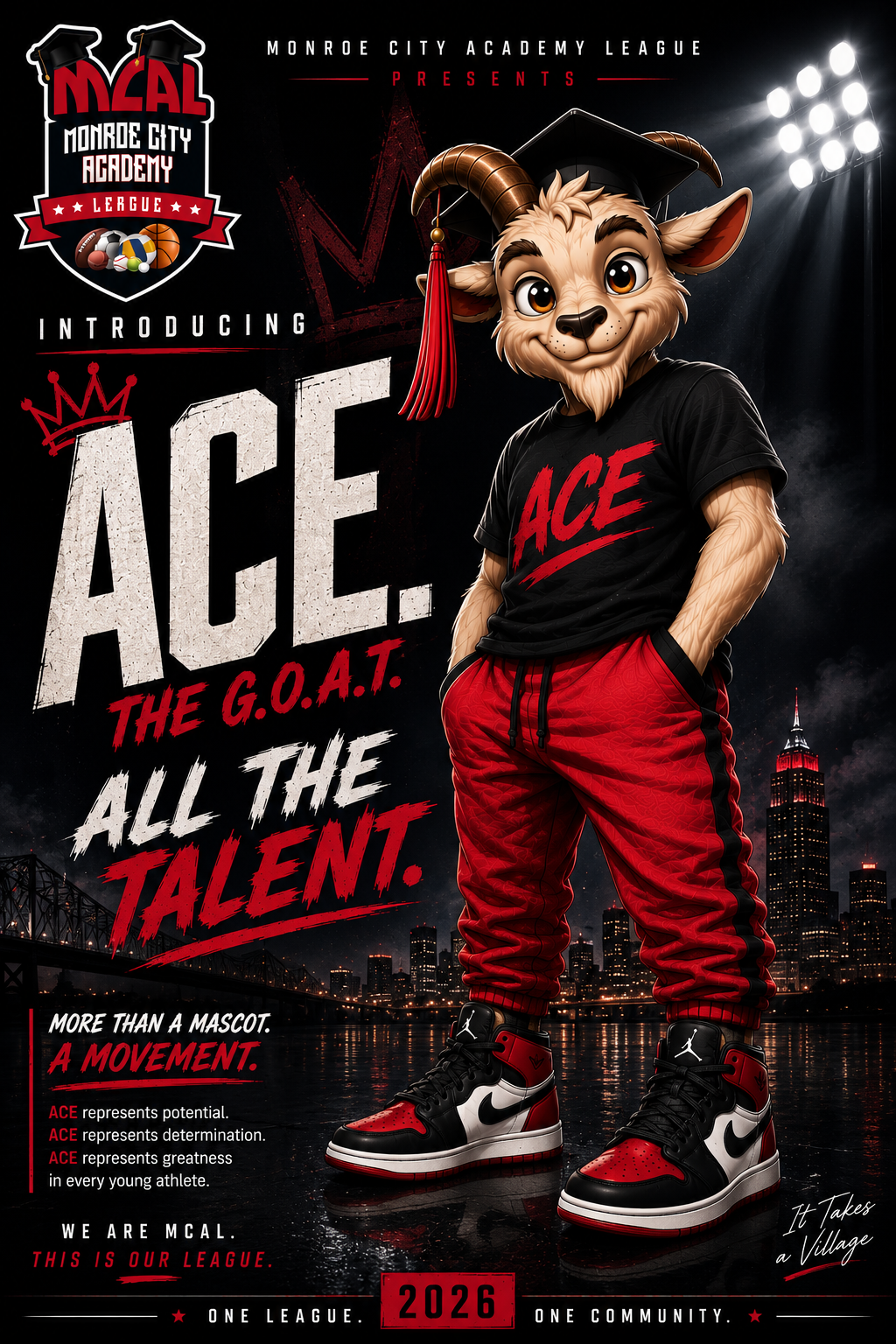 A.C.E. the GOAT mascot