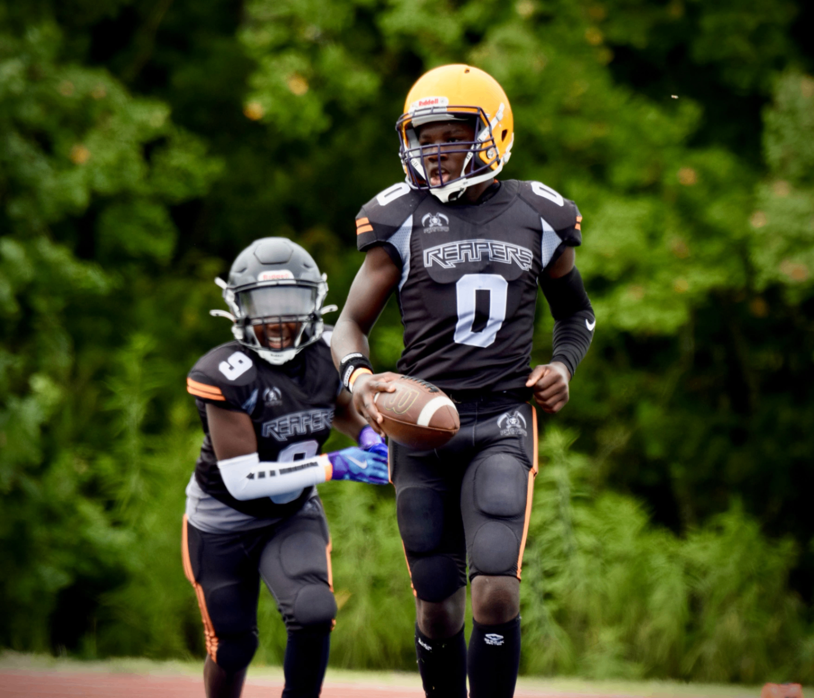 Reapers players celebrating a touchdown